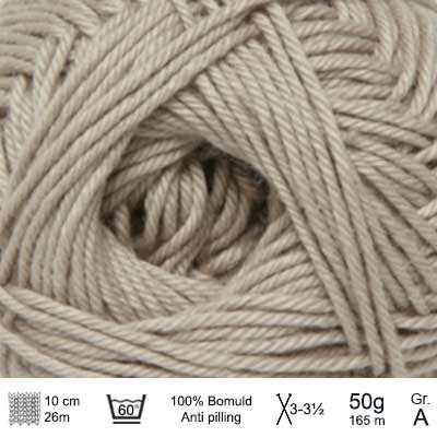Cotton nr. 8 fra Hjertegarn Sand