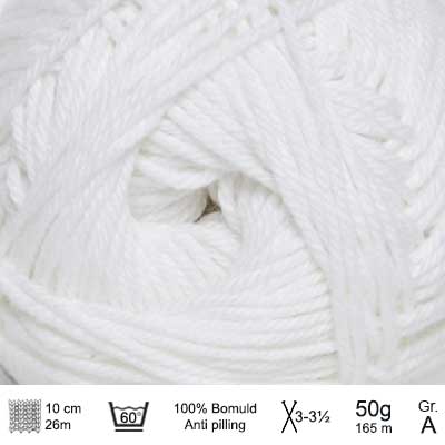 Cotton nr. 8 fra Hjertegarn Hvid