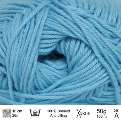 Cotton nr. 8 fra Hjertegarn Lys turkis