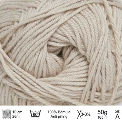 Cotton nr. 8 fra Hjertegarn Lys sand
