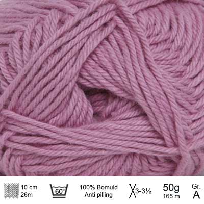 Cotton nr. 8 fra Hjertegarn Lyserød