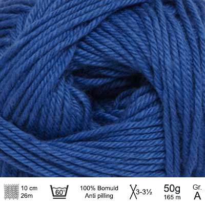 Cotton nr. 8 fra Hjertegarn Kobolt blå