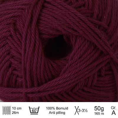 Cotton nr. 8 fra Hjertegarn Bordeaux