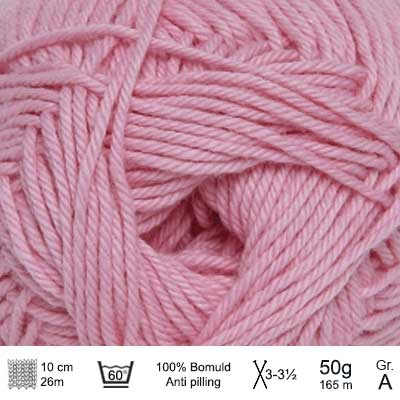 Cotton nr. 8 fra Hjertegarn Lys pink