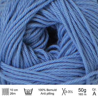 Cotton nr. 8 fra Hjertegarn Støvet blå
