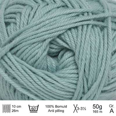 Cotton nr. 8 fra Hjertegarn Støvet grøn