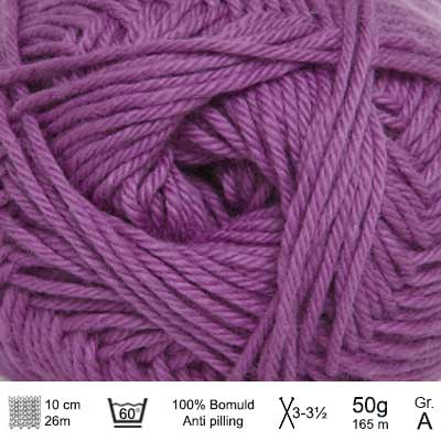 Cotton nr. 8 fra Hjertegarn Støvet lilla