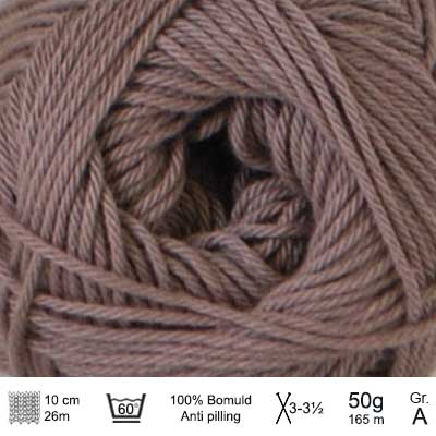 Cotton nr. 8 fra Hjertegarn Mellem brun
