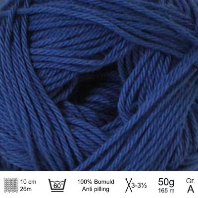 Cotton nr. 8 fra Hjertegarn Denim blå