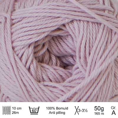 Cotton nr. 8 fra Hjertegarn Lys rosa