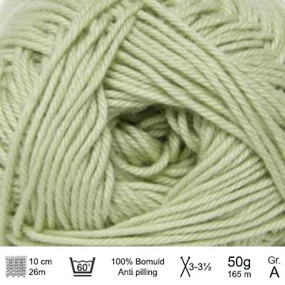 Cotton nr. 8 fra Hjertegarn Lys Pistacie