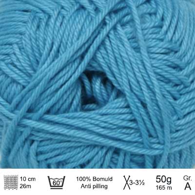 Cotton nr. 8 fra Hjertegarn Mørk turkis