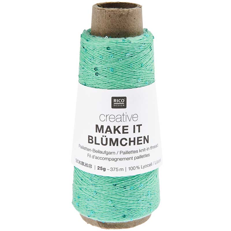 Creative Make It Blümchen garn fra Rico Design Turkis