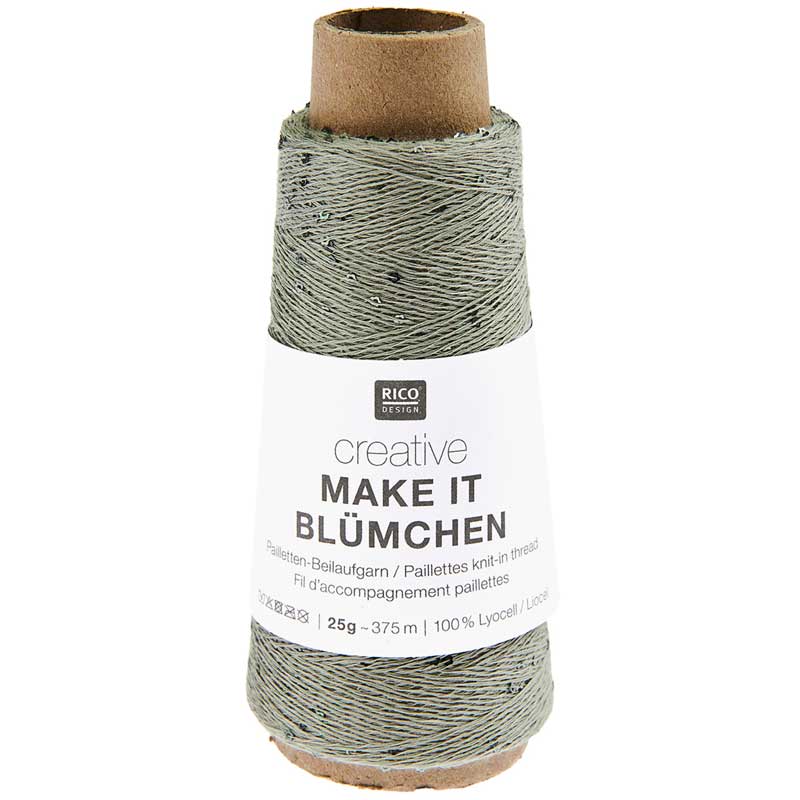 Creative Make It Blümchen garn fra Rico Design Sølv grøn