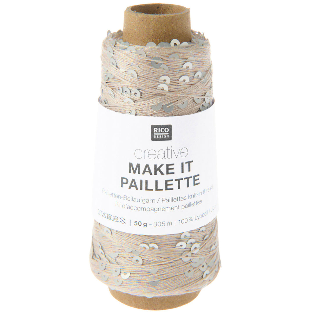 Creative Make It Paillette garn fra Rico Design Silver