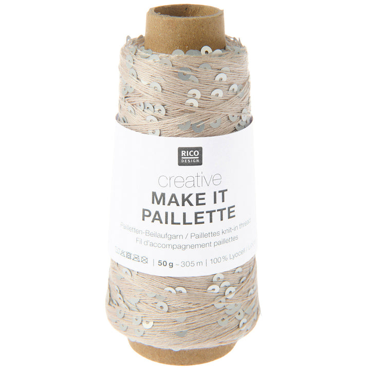 Creative Make It Paillette garn fra Rico Design Silver