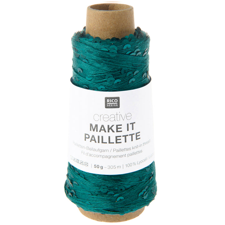 Creative Make It Paillette garn fra Rico Design Petrol