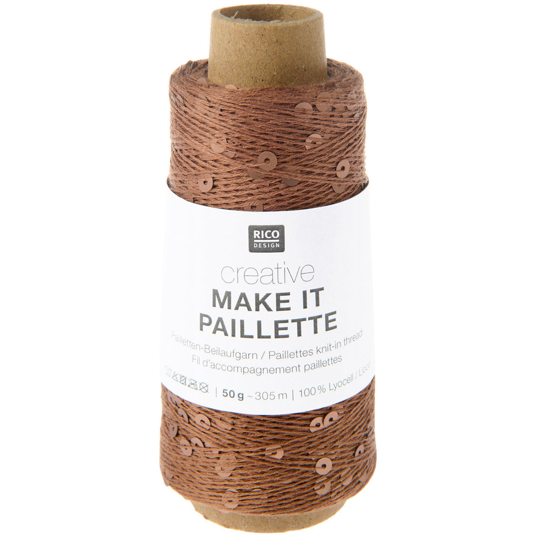 Creative Make It Paillette garn fra Rico Design Brown
