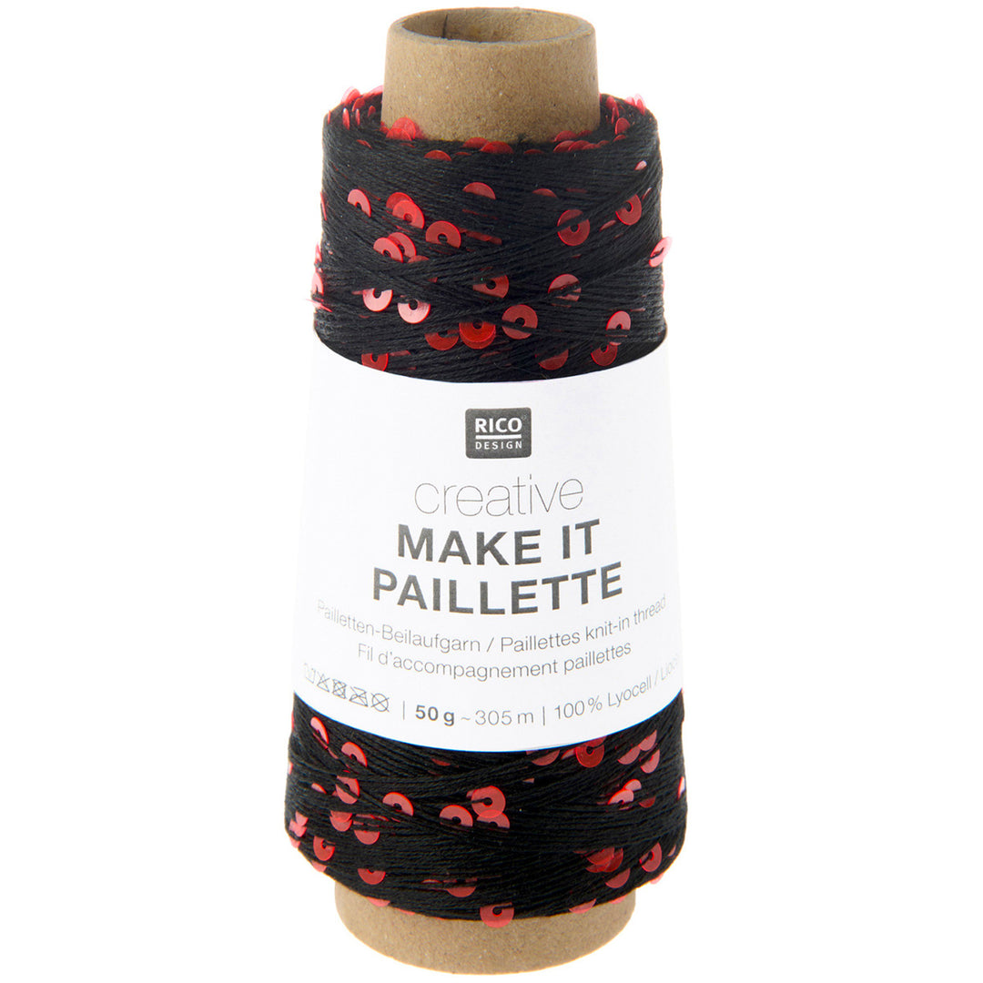 Creative Make It Paillette garn fra Rico Design Black neon