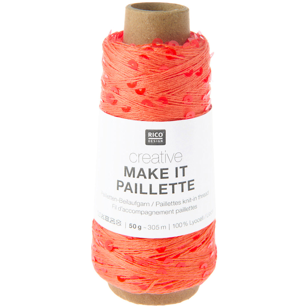 Creative Make It Paillette garn fra Rico Design Neon