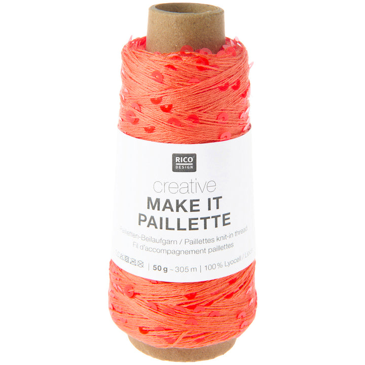 Creative Make It Paillette garn fra Rico Design Neon