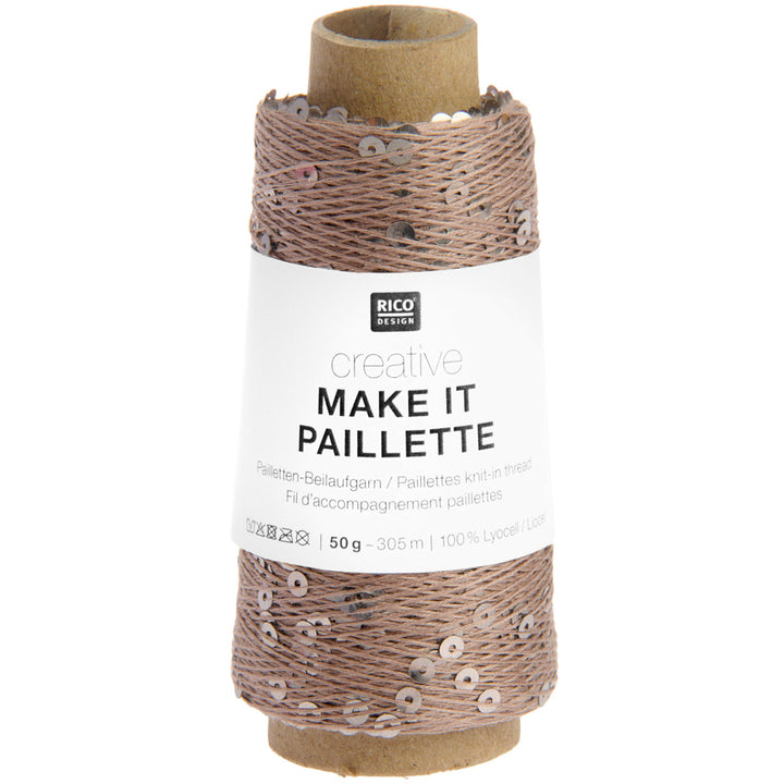 Creative Make It Paillette garn fra Rico Design Bronze
