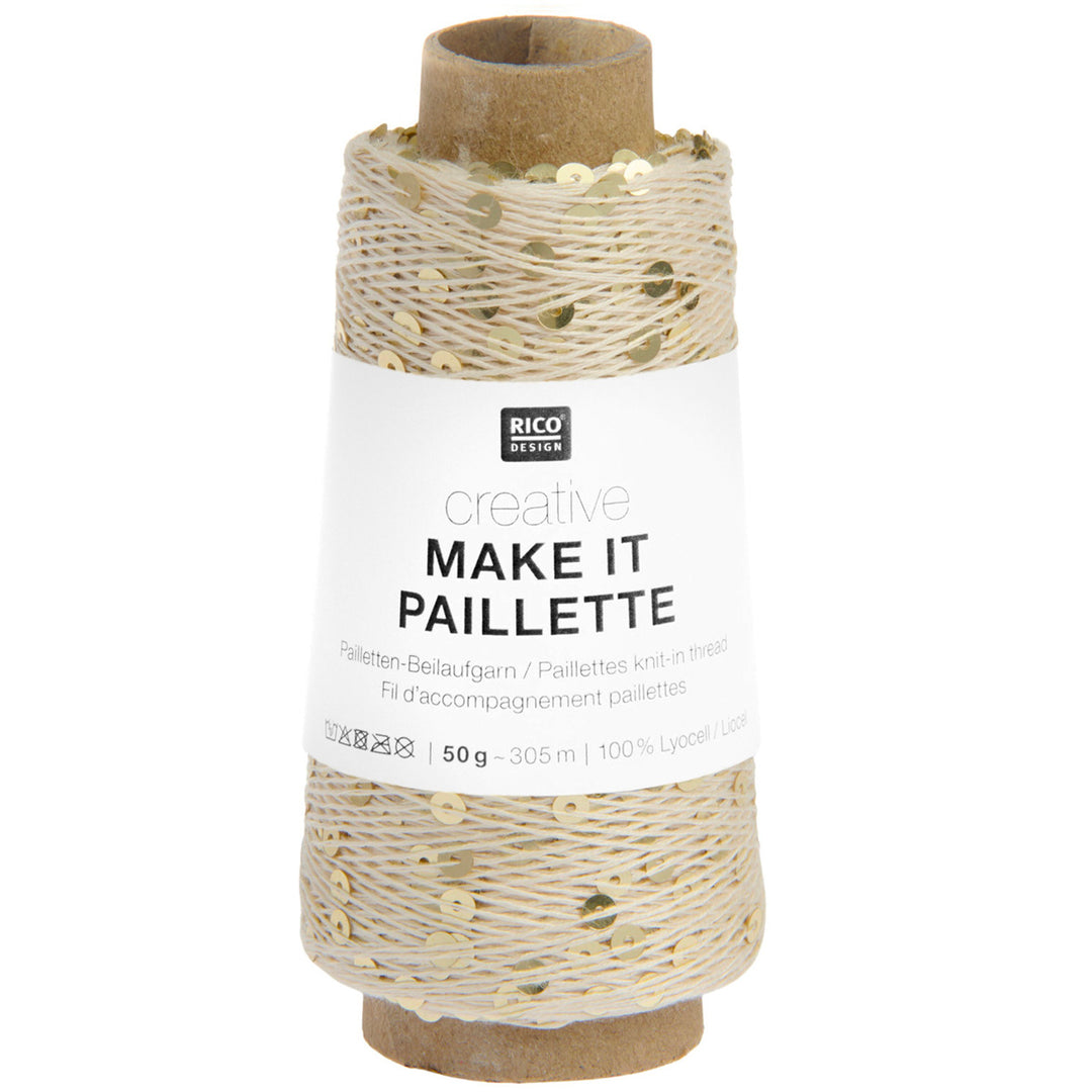 Creative Make It Paillette garn fra Rico Design Gold