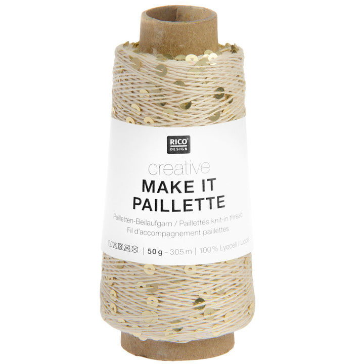 Creative Make It Paillette garn fra Rico Design Gold