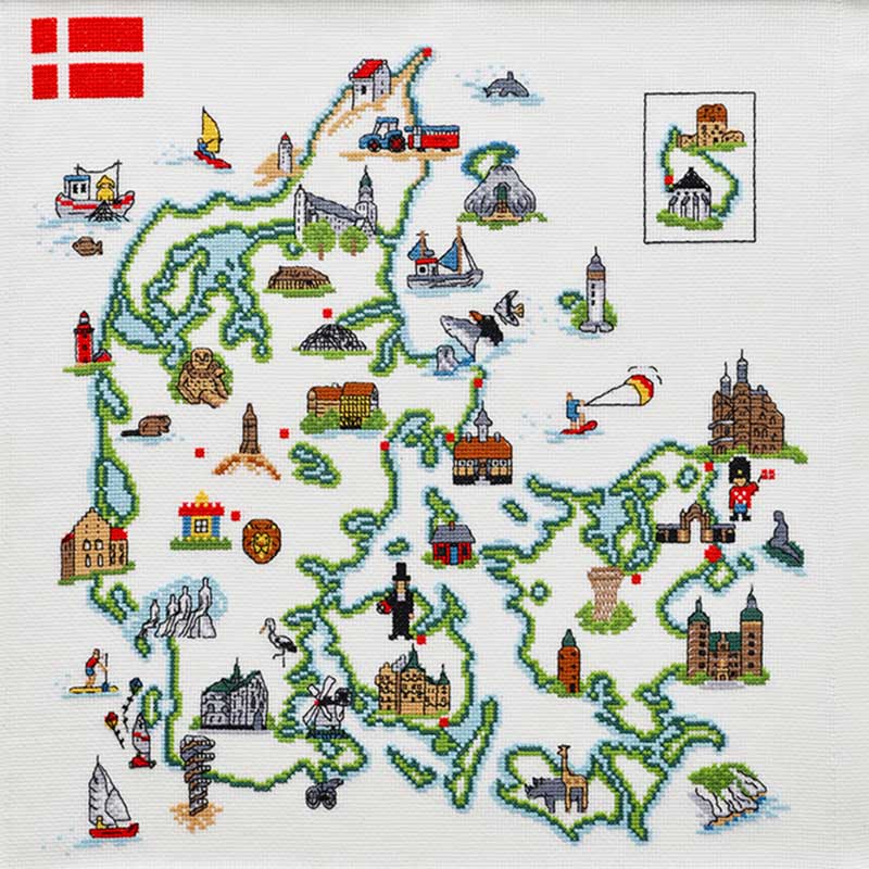 Broderikit Danmark fra Permin