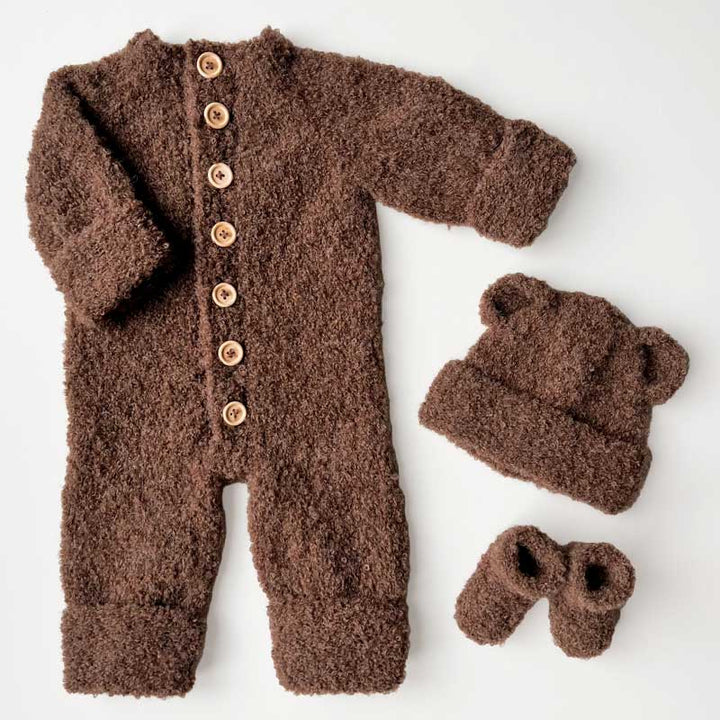 Strikkekit Bamse sæt i Drops Alpaca Bouclé