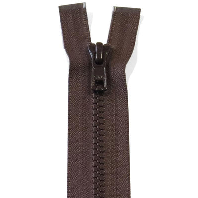 Delbar lynlås fra YKK 90 - 100 cm, brun - KreStoffer