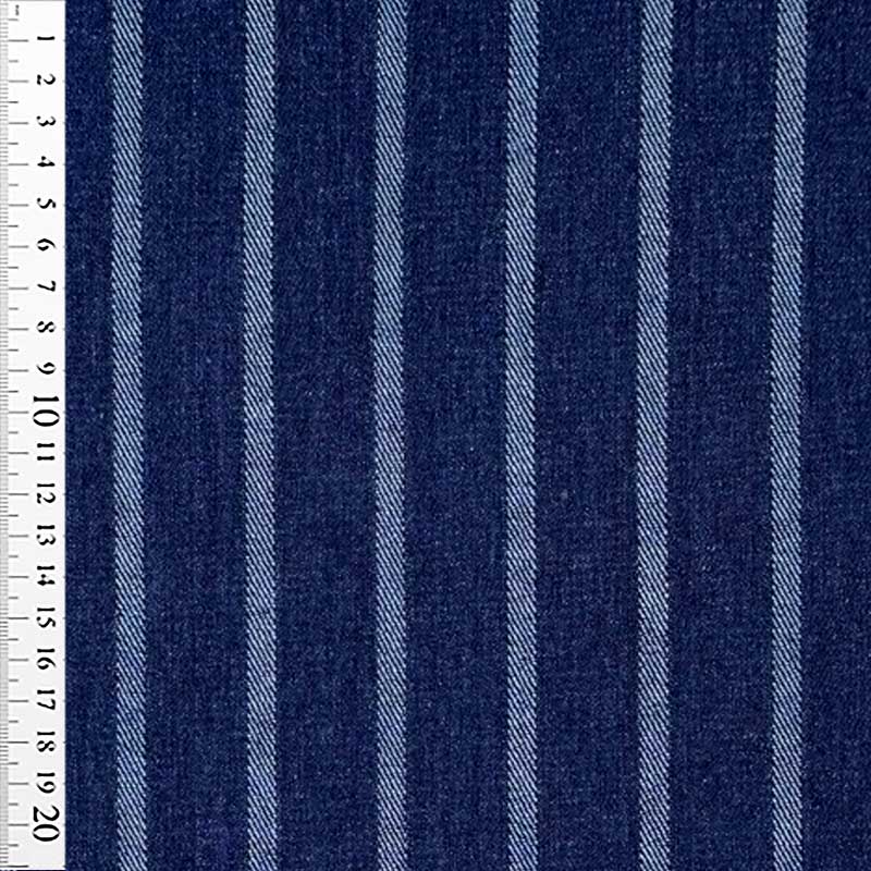 Denim med lyse striber - KreStoffer