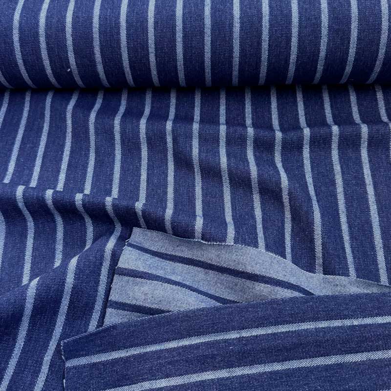 Denim med lyse striber - KreStoffer