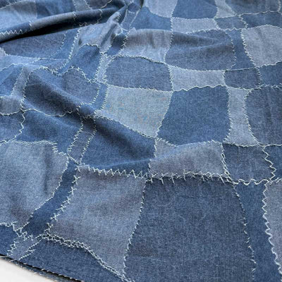 Denim med patchwork mønster - KreStoffer