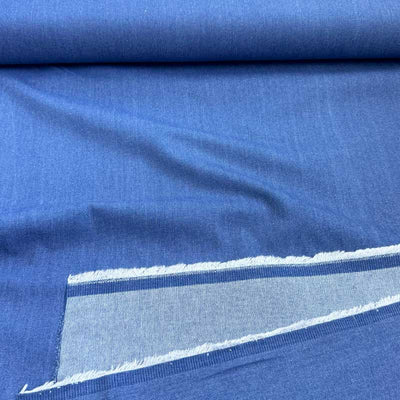 Fast denim uden stræk i mellem blå