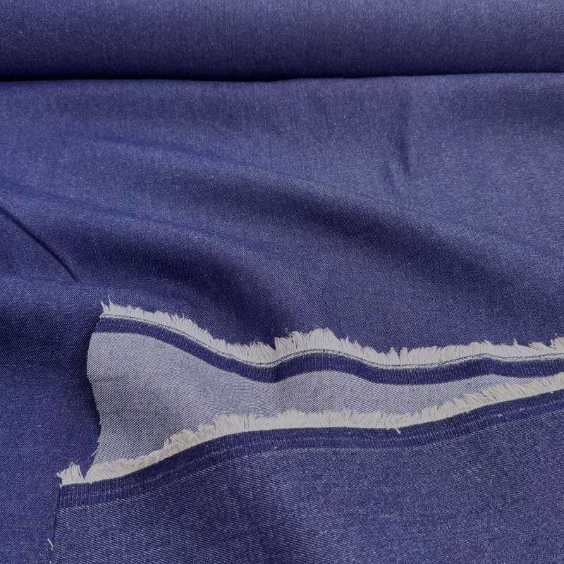 Fast denim uden stræk i mørk blå