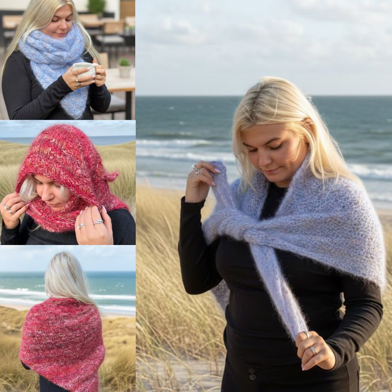Strikkekit Diamant Shawl fra NORDIC KNIT HOUSE i Bella garn