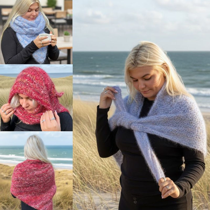 Strikkekit Diamant Shawl fra NORDIC KNIT HOUSE i Bella garn