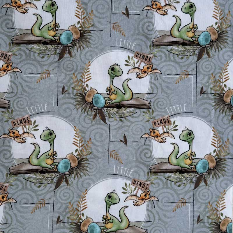 Digital bomuldsjersey med Little Dinos