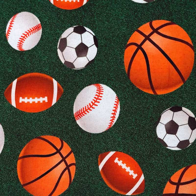 Digital bomuldsjersey med baseball, basketball, rugby og fodbold - KreStoffer
