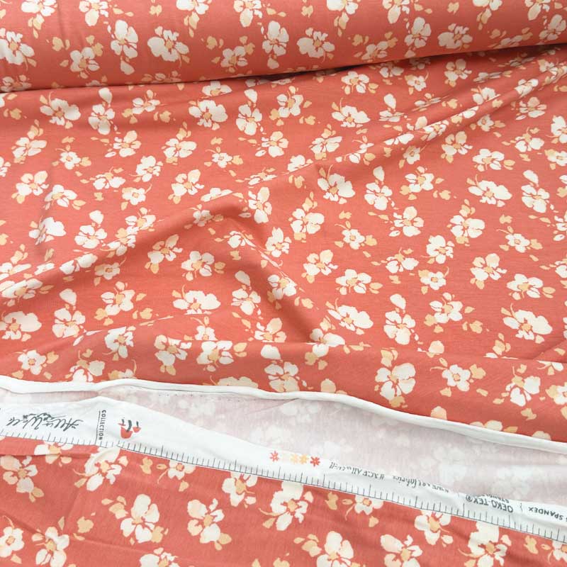 Digital bomuldsjersey med blomster - KreStoffer