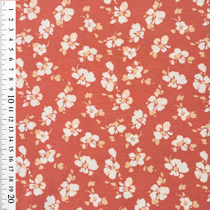 Digital bomuldsjersey med blomster