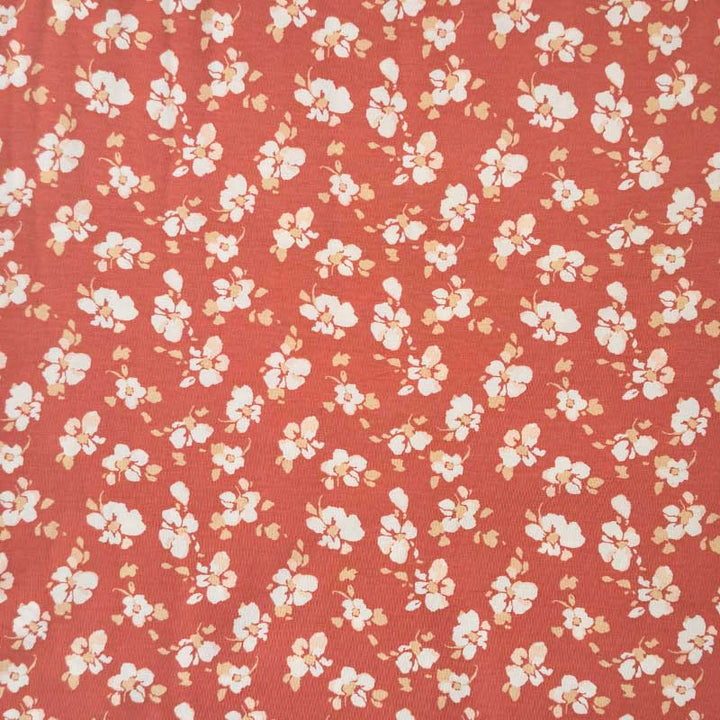 Digital bomuldsjersey med blomster