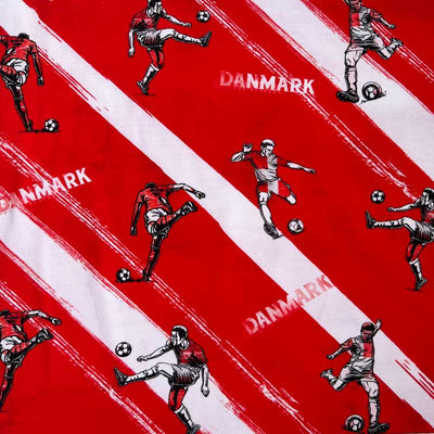 Digital bomuldsjersey med fodbold Danmark - KreStoffer