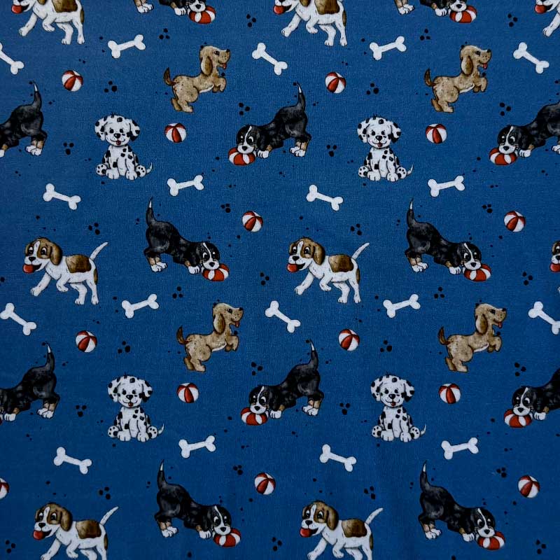 Digital bomuldsjersey med legende hunde - KreStoffer
