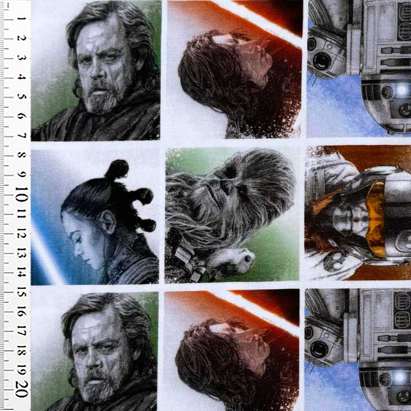 Digital bomuldsjersey med Starwars figurer - KreStoffer