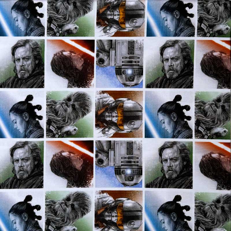 Digital bomuldsjersey med Starwars figurer - KreStoffer