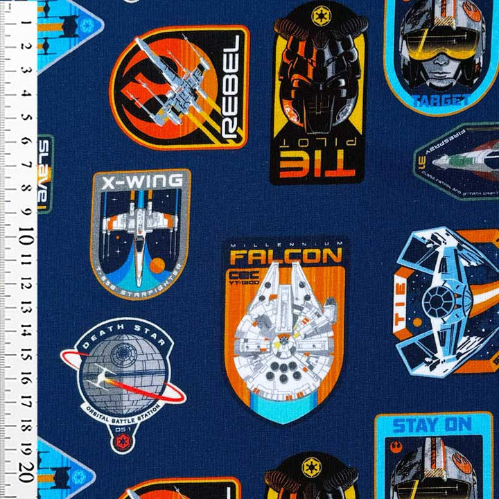 Digital bomuldsjersey med Starwars logoer