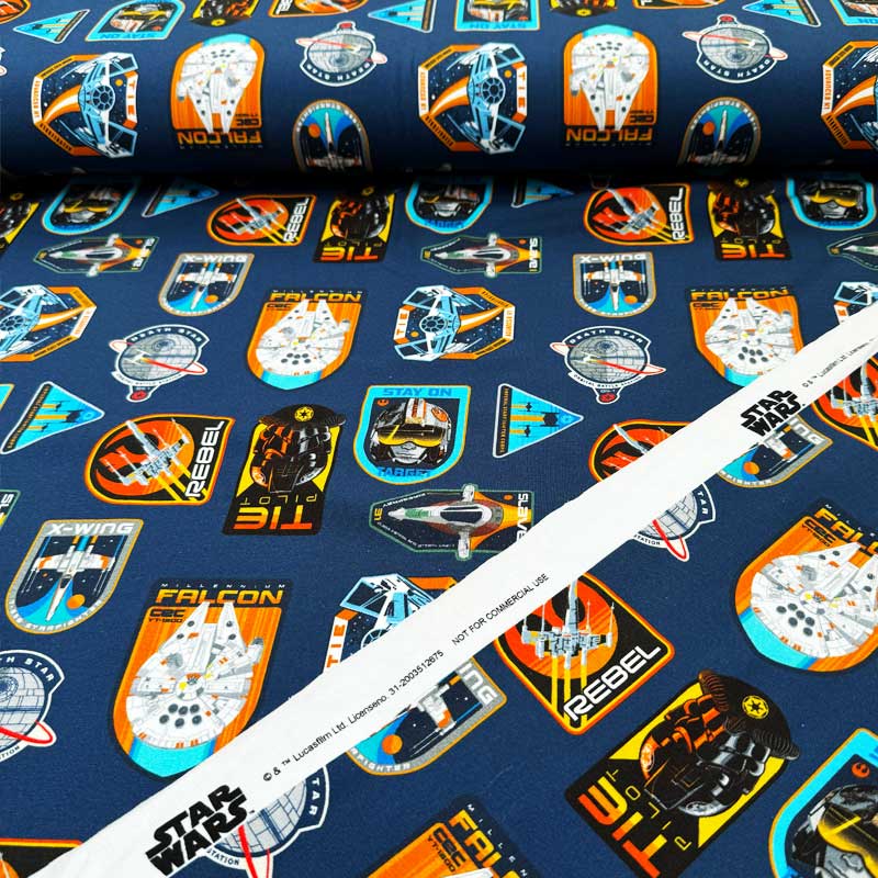 Digital bomuldsjersey med Starwars logoer