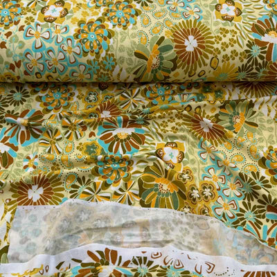 Digital viscose jersey med 60'er blomster - KreStoffer